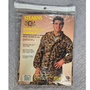 Stearns Raingard-20 Rainsuit Mens Large Camo Waterproof Jacket Pants Set RW-8055